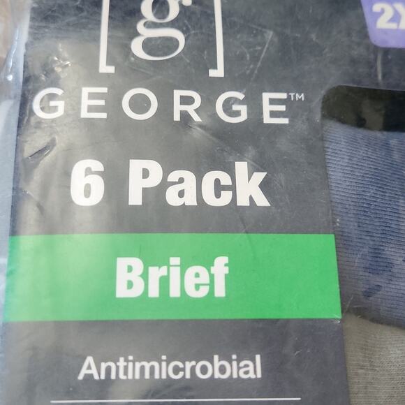 George Men's Briefs 6 Pack - Blue, Gray, Red, Black Moisture Wicking Tag-Free - Picture 3 of 8